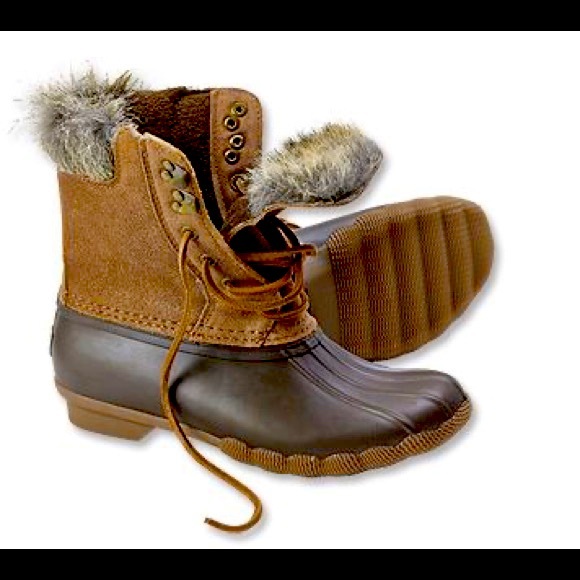 Women’s Sperry Fur Trimmed Snow Boots Size 9 - Picture 1 of 5